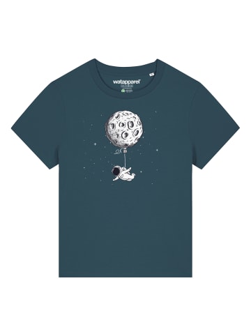 wat? Apparel T-Shirt Funny Spaceman in Petrol