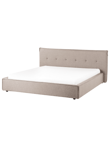 Beliani Doppelbett LESTRE in Beige/Schwarz - (W) 221 x (H) 95 x (L) 221 cm