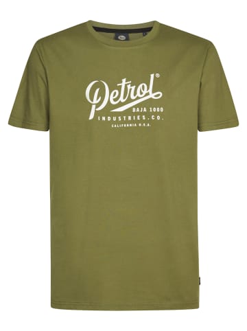 Petrol Industries Bedrucktes Jersey T-Shirt Huracán in Grün
