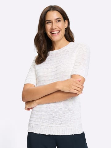 WITT WEIDEN Kurzarmpullover in weiß-gemustert