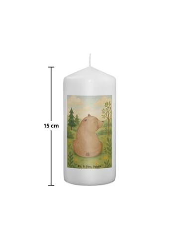Mr. & Mrs. Panda Kerze Bär Schulterblick Design ohne Spruch in Weiß