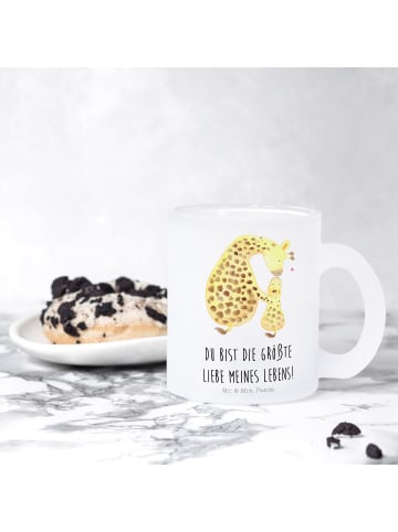 Mr. & Mrs. Panda Teetasse Giraffe Kind mit Spruch in Transparent