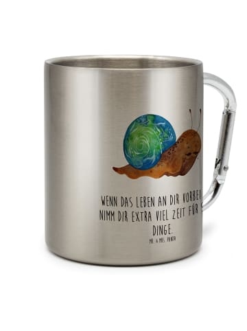 Mr. & Mrs. Panda Kaffeetasse Schnecke Sir mit Spruch in Silber