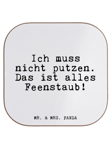 Mr. & Mrs. Panda Untersetzer Ich muss nicht putzen.... mit Spruch in Weiß