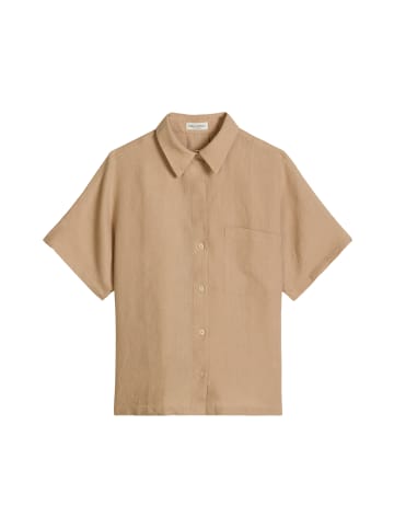 Marc O'Polo Kurzarm-Leinenbluse regular in Sandpaper