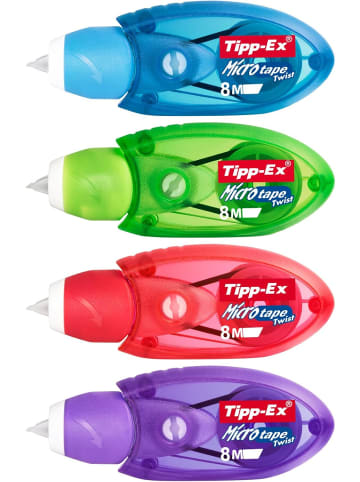 Bic Korrekturroller Micro Tape Twist, 2 Korrekturmäuse, drehbare Schutzkappe, 8 m