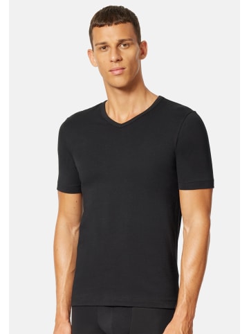UNCOVER BY SCHIESSER Unterhemd / Shirt Kurzarm Basic in Schwarz