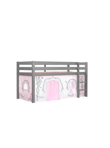 58 aufm Kessel KINDERBETT Karolina 210x114x106 Massivholz Grau Textilset Burg 1