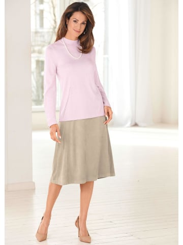 GOLDNER bequemer Rock in Velourslederoptik in stein