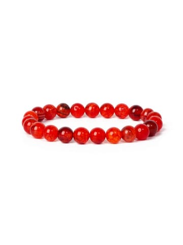 Bungsa Perlenarmband in Achat rot