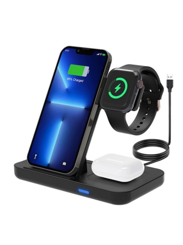 Wisam Teltech induktives kabelloses 3-in-1-Ladegerät + Tischhalterung 15W