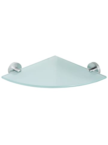 Amare bath Luxus Eck-Regal Glasablage in Silber