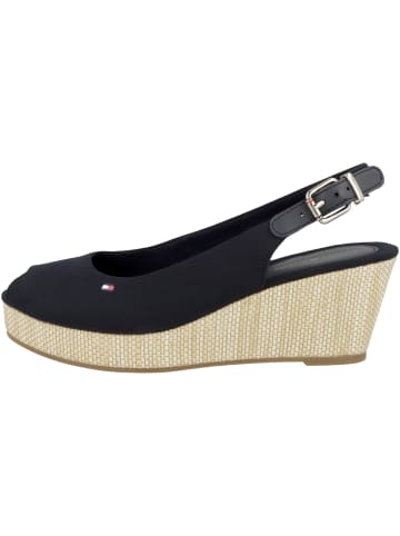 Tommy Hilfiger Keilsandale Iconic Elba Sling Back Wedge in dunkelblau