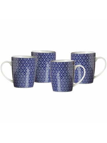 Ritzenhoff & Breker 4er Set Kaffeebecher Royal Reiko 350 ml weiß-blau in weiß-blau