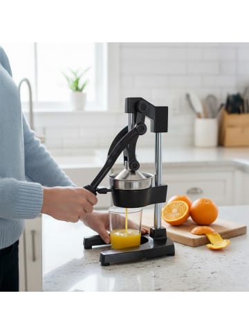 relaxdays Saftpresse in Schwarz - (B)18,5 x (H)39,5 x (T)27,5 cm