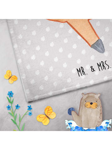 Mr. & Mrs. Panda Gästehandtuch Faultier Zufrieden ohne Spruch in Grau Pastell