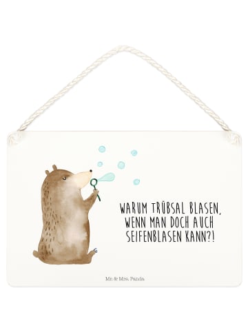 Mr. & Mrs. Panda Schild Bär Seifenblasen mit Spruch in Weiß