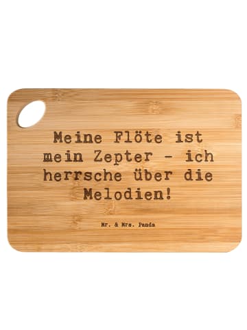 Mr. & Mrs. Panda Schneidebrett Spruch Flötenzauber mit Spruch in Braun