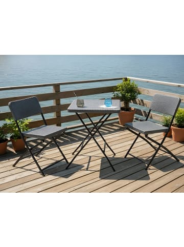 Beliani 3-tlg Bistro Set TRAPPETO in Grau/Schwarz