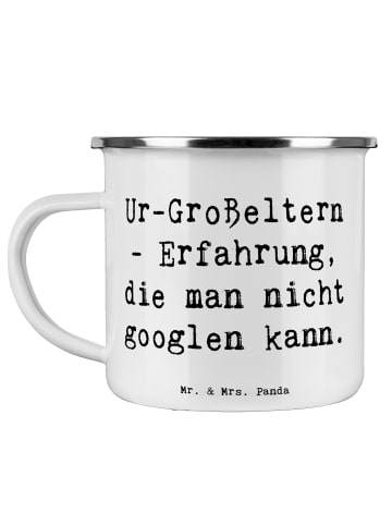 Mr. & Mrs. Panda Emaille Becher Spruch Ur-Großeltern Weisheit mi... in Weiß