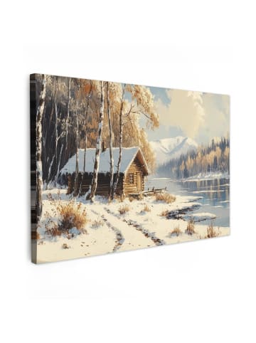 MuchoWow Leinwand bilder Berghütte (BxH)