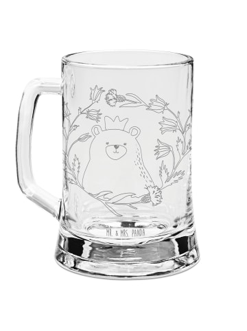 Mr. & Mrs. Panda Gravur Bierkrug Bär Königin ohne Spruch in Transparent