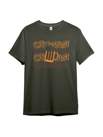 PAULGOS Herren T-Shirt, Oktoberfest in Olive