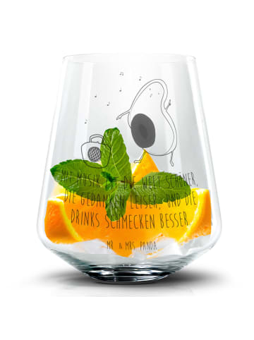 Mr. & Mrs. Panda Blümchentail Glas Avocado Tanzen mit Spruch in Transparent