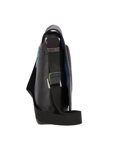 MYWALIT Umhängetasche Leder 22 cm  black/pace