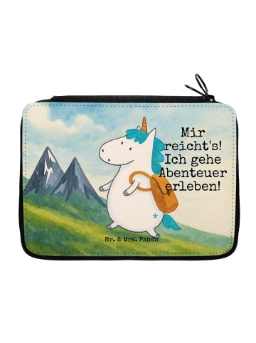 Mr. & Mrs. Panda Federmappe Einhorn Bergsteiger Design mit Spruch in Weiß