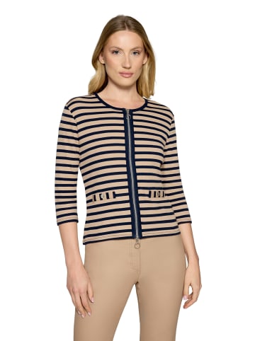 Betty Barclay Shirtjacke mit Rippenstruktur in Beige/Dark Blue
