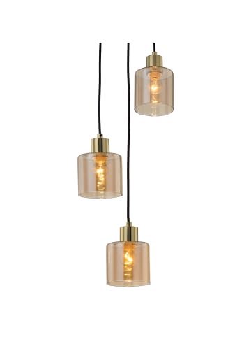 home24 home24 3-flammige Pendelleuchte aus Metall und Glas im modernen Stil in Gold