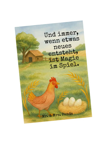 Mr. & Mrs. Panda Postkarte Huhn Stolz Design mit Spruch in Weiß