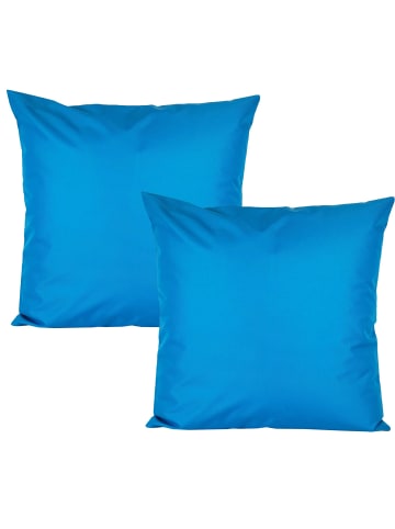 JACK 2er Set Outdoor Kissenhülle 45x45cm Uni in Meerblau