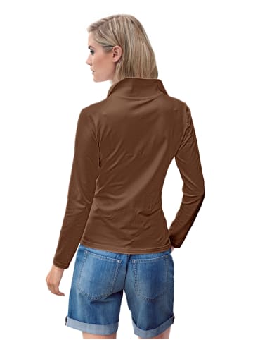 Heine Langarm-Poloshirt in braun