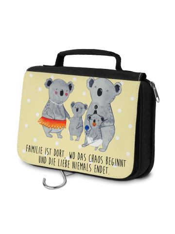 Mr. & Mrs. Panda Toilettentasche Koala Familie mit Spruch in Gelb Pastell