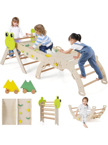 COSTWAY Klettergerüst Indoor 3er Set in Beige