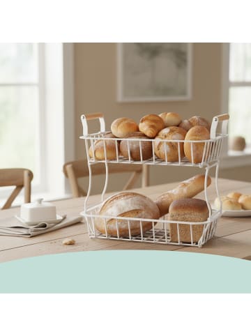 relaxdays Obstkorb in Weiß