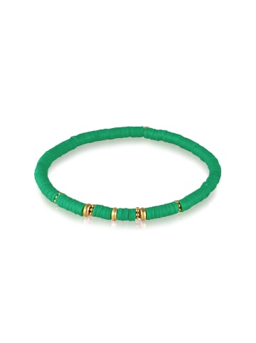 Elli Armband 925 Sterling Silber Heishi Beads in Grün