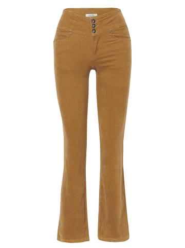 KOROSHI LANGE HOSE JEANS GLOCKE in beige