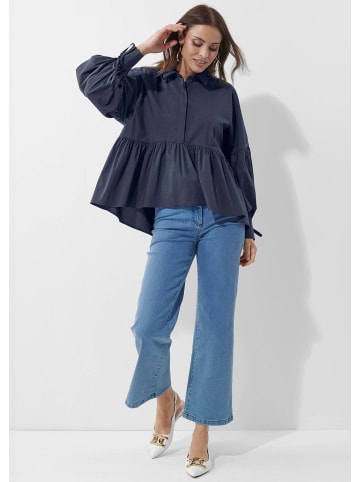 Alba Moda Oversized Bluse mit Plisseedetails in marine