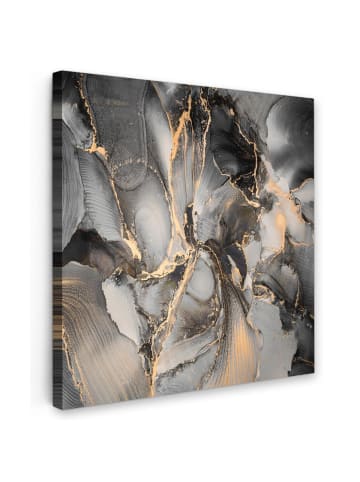 MuchoWow Leinwand bilder Abstrakte Kunst gold grau (BxH)
