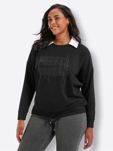 sheego Sweatshirt in schwarz-bedruckt