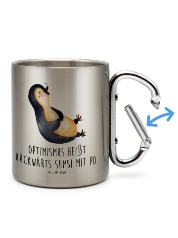 Mr. & Mrs. Panda Tasse Pinguin Lachen mit Spruch in Silber