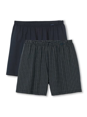Calida Web-Boxershorts 2er Pack in Dunkelblau/Weiß