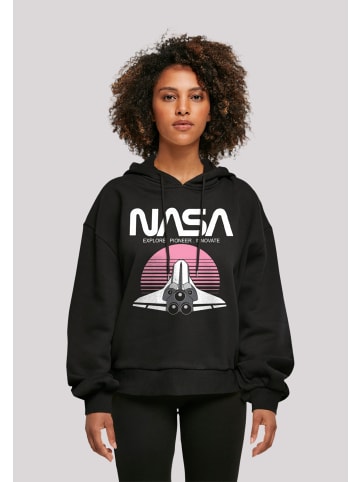 F4NT4STIC Organic Oversize Hoodie NASA Space Shuttle Sunset in schwarz