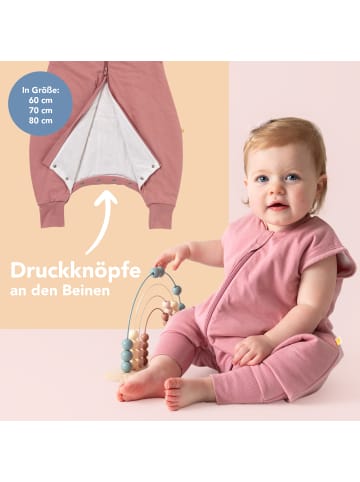 Schlummersack Ganzjahres Schlafsack mit Füßen, 2.5 TOG in Rosa