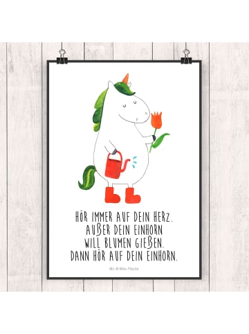 Mr. & Mrs. Panda wanddruck Einhorn Gärtner mit Spruch in Weiß