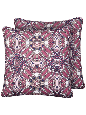 Beliani 2er-Set Gartenkissen MIRAGE in Violett/Rosa
