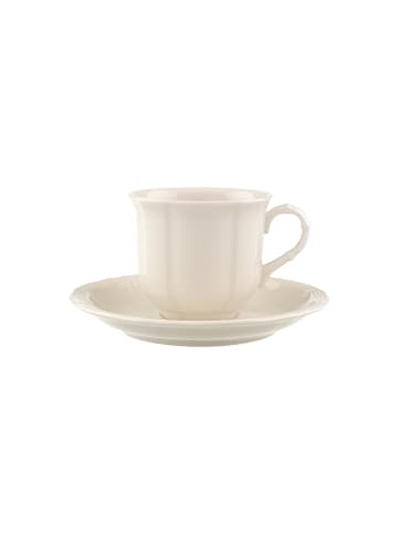 Villeroy & Boch Kaffeetasse mit Untertasse Manoir 120 ml weiß in weiß